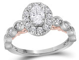 7/10 Carat (ctw G-H, SI2-I1) Diamond Engagement Ring in 14K White Gold